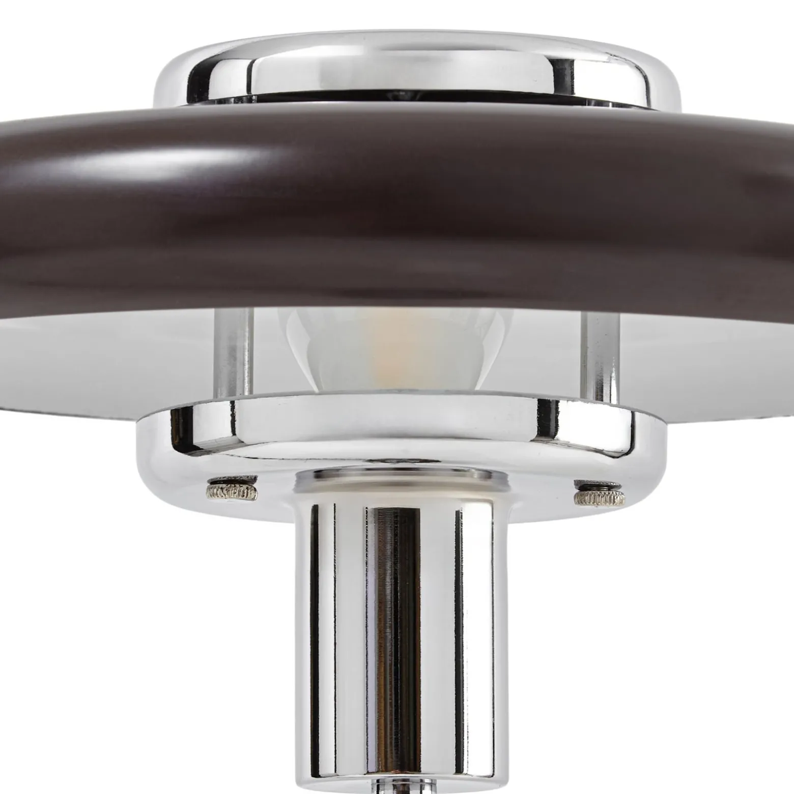 Lindby Tischleuchte Branford, Retro, braun, Glas/Marmor
