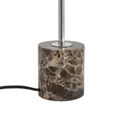 Lindby Tischleuchte Branford, Retro, braun, Glas/Marmor