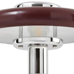 Lindby Tischleuchte Branford, Retro, burgund, Glas/Marmor