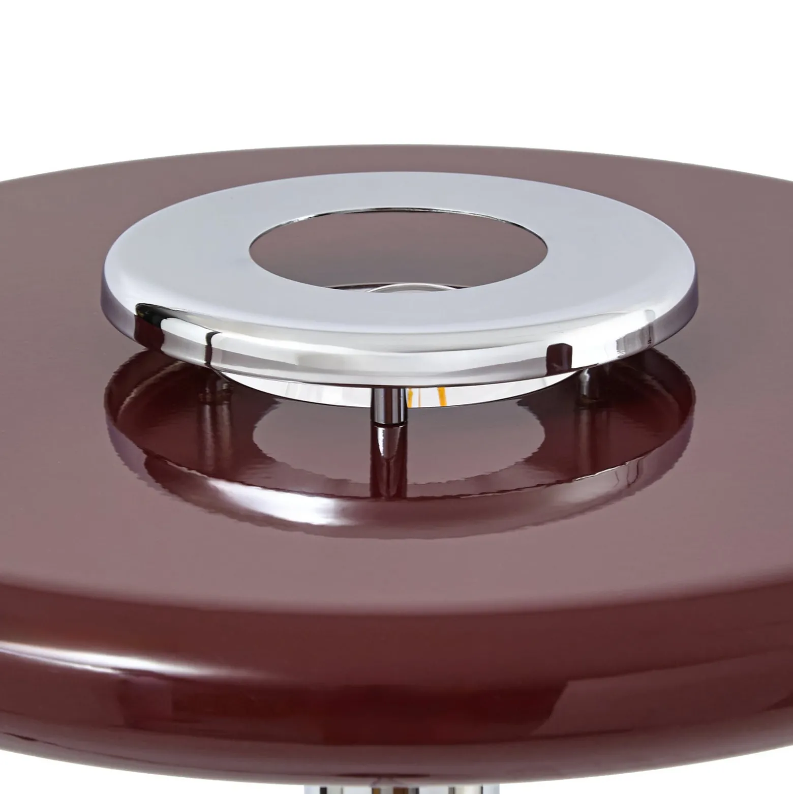 Lindby Tischleuchte Branford, Retro, burgund, Glas/Marmor