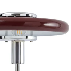 Lindby Tischleuchte Branford, Retro, burgund, Glas/Marmor