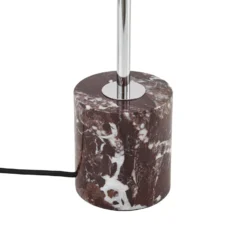 Lindby Tischleuchte Branford, Retro, burgund, Glas/Marmor