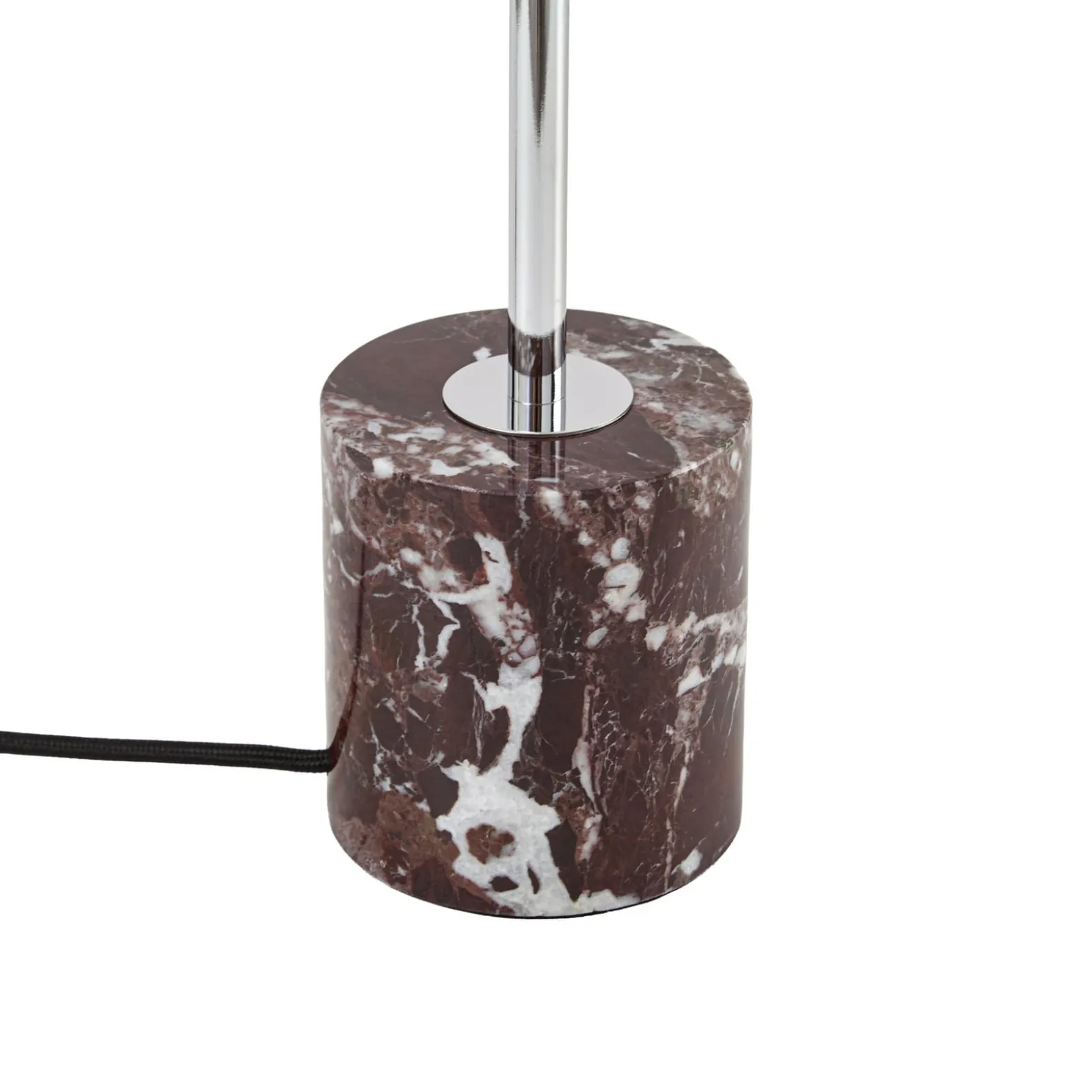 Lindby Tischleuchte Branford, Retro, burgund, Glas/Marmor