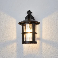 Lindby Wandleuchte Florentine, 35 cm, rostfarben, Alu, IP44