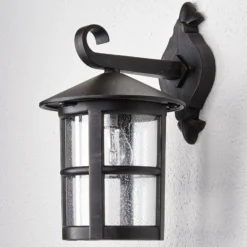 Lindby Wandleuchte Florentine, 35 cm, rostfarben, Alu, IP44