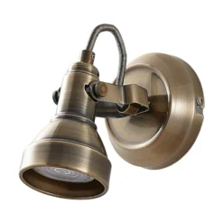 Lindby Wandstrahler Perseas, altmessing, Metall, 16 cm, GU10