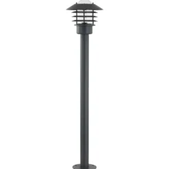 Lindby Wegeleuchte Belmiro, Eisen, 100 cm hoch, E27, schwarz