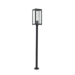 Lindby Wegeleuchte Bolgar, schwarz, Metall, Glas, 15 cm