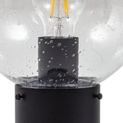 Lindby Wegeleuchte Dangan, klar, 90 cm, Glas, Sensor