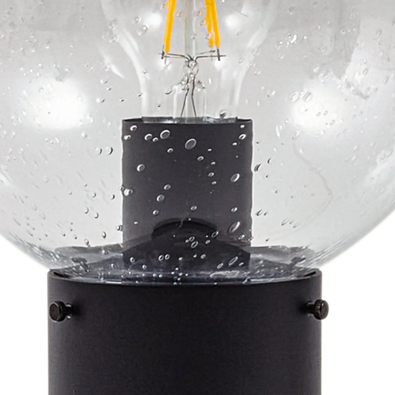 Lindby Wegeleuchte Dangan, klar, 90 cm, Glas, Sensor