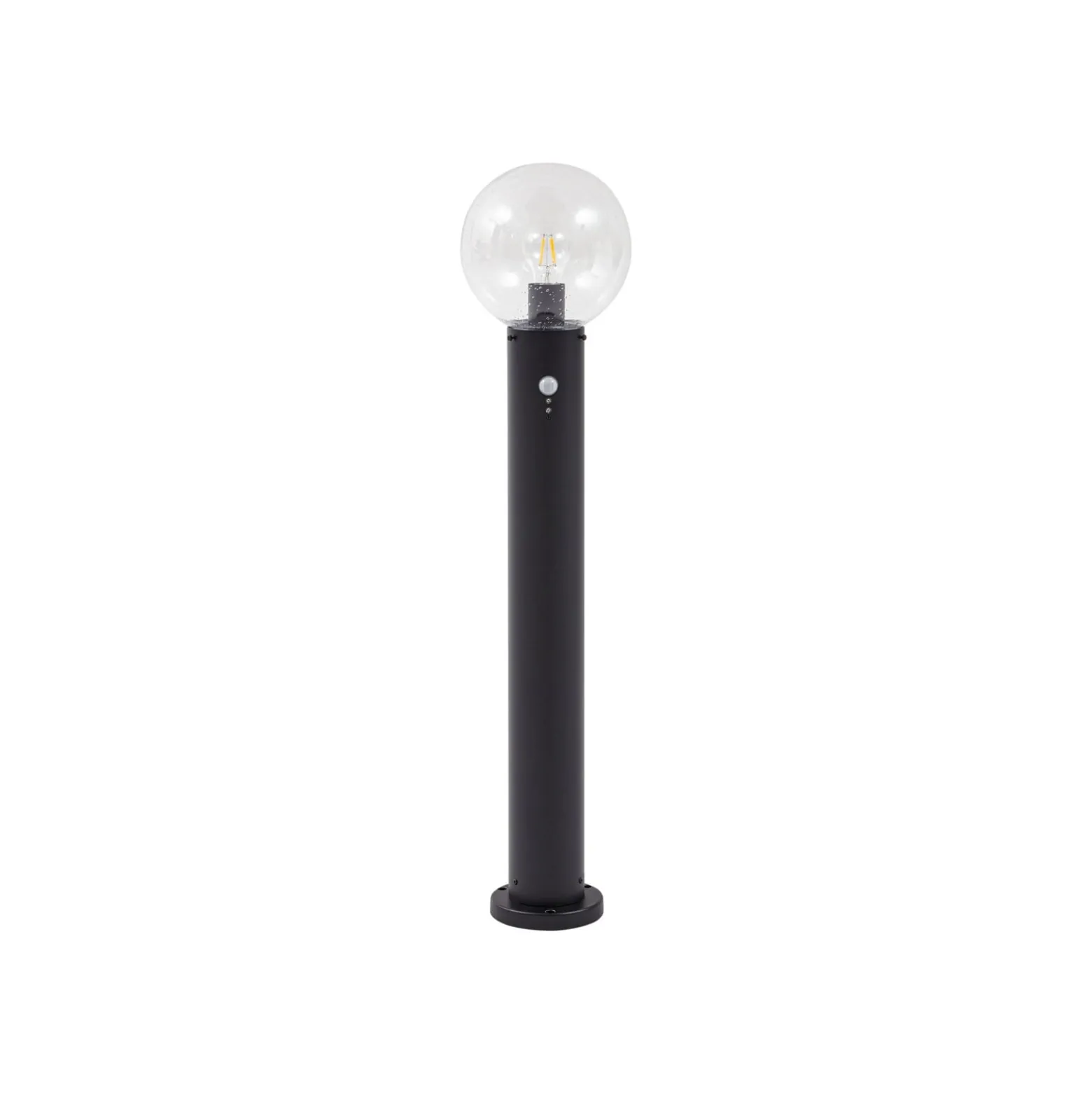 Lindby Wegeleuchte Dangan, klar, 90 cm, Glas, Sensor