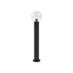 Lindby Wegeleuchte Dangan, schwarz/klar, Höhe 90 cm, Glas