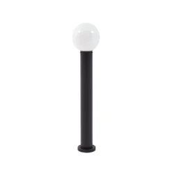 Lindby Wegeleuchte Dangan, schwarz/weiß, Höhe 90 cm, Glas