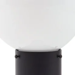 Lindby Wegeleuchte Dangan, schwarz/weiß, Höhe 90 cm, Glas