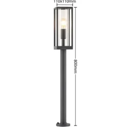 Lindby Wegeleuchte Giavanna, 80 cm, anthrazit, IP44, E27