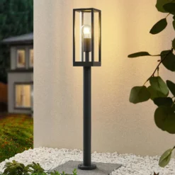 Lindby Wegeleuchte Giavanna, 80 cm, anthrazit, IP44, E27