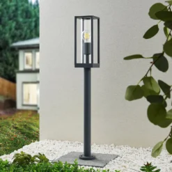 Lindby Wegeleuchte Giavanna, 80 cm, anthrazit, IP44, E27
