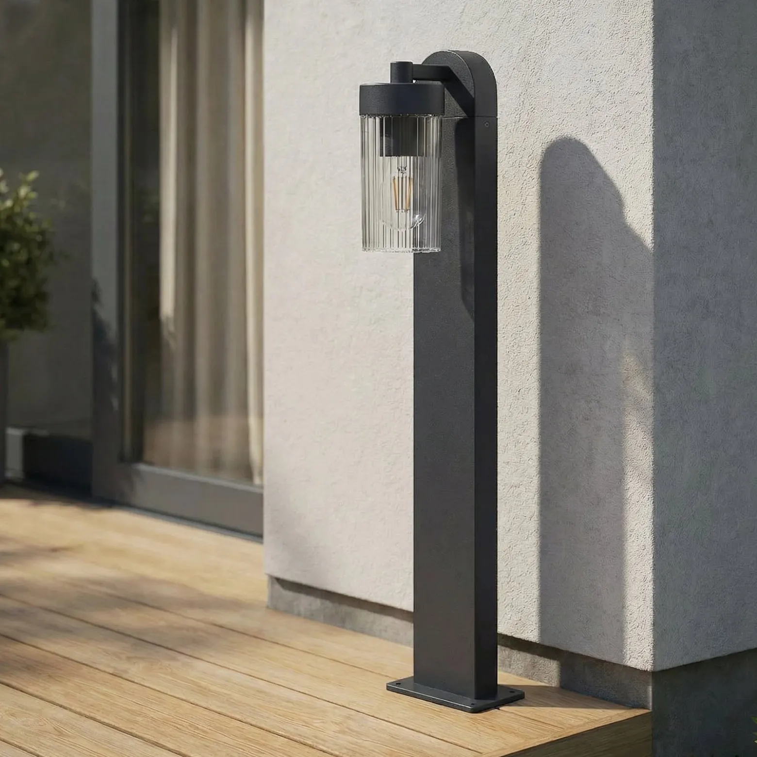 Lindby Wegeleuchte Kaliro, anthrazit, 60 cm, E27, IP54