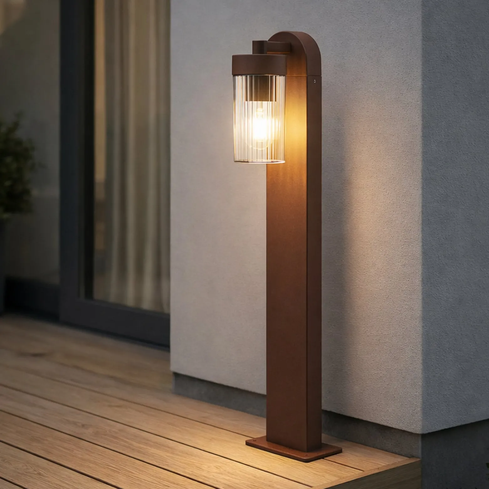 Lindby Wegeleuchte Kaliro, rost, 60 cm, E27, IP54