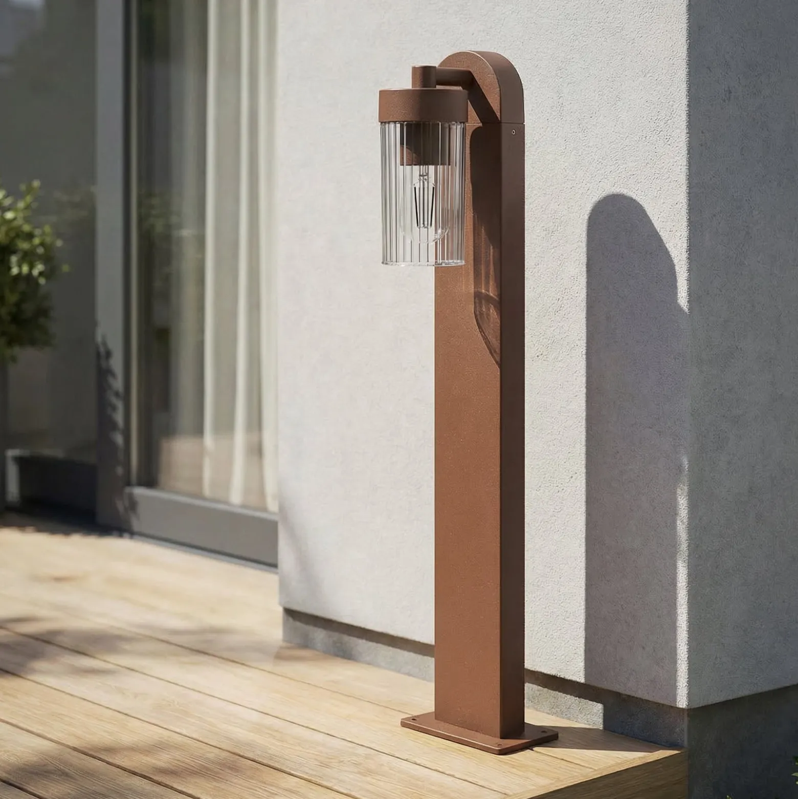 Lindby Wegeleuchte Kaliro, rost, 60 cm, E27, IP54