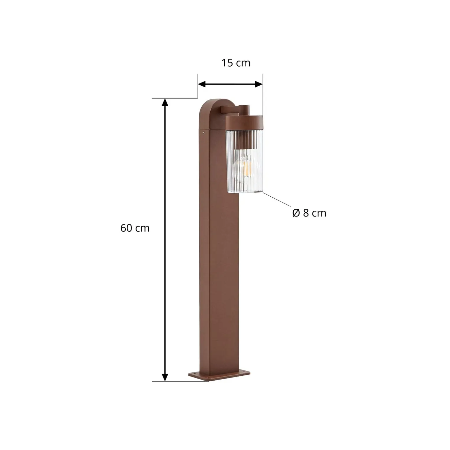 Lindby Wegeleuchte Kaliro, rost, 60 cm, E27, IP54