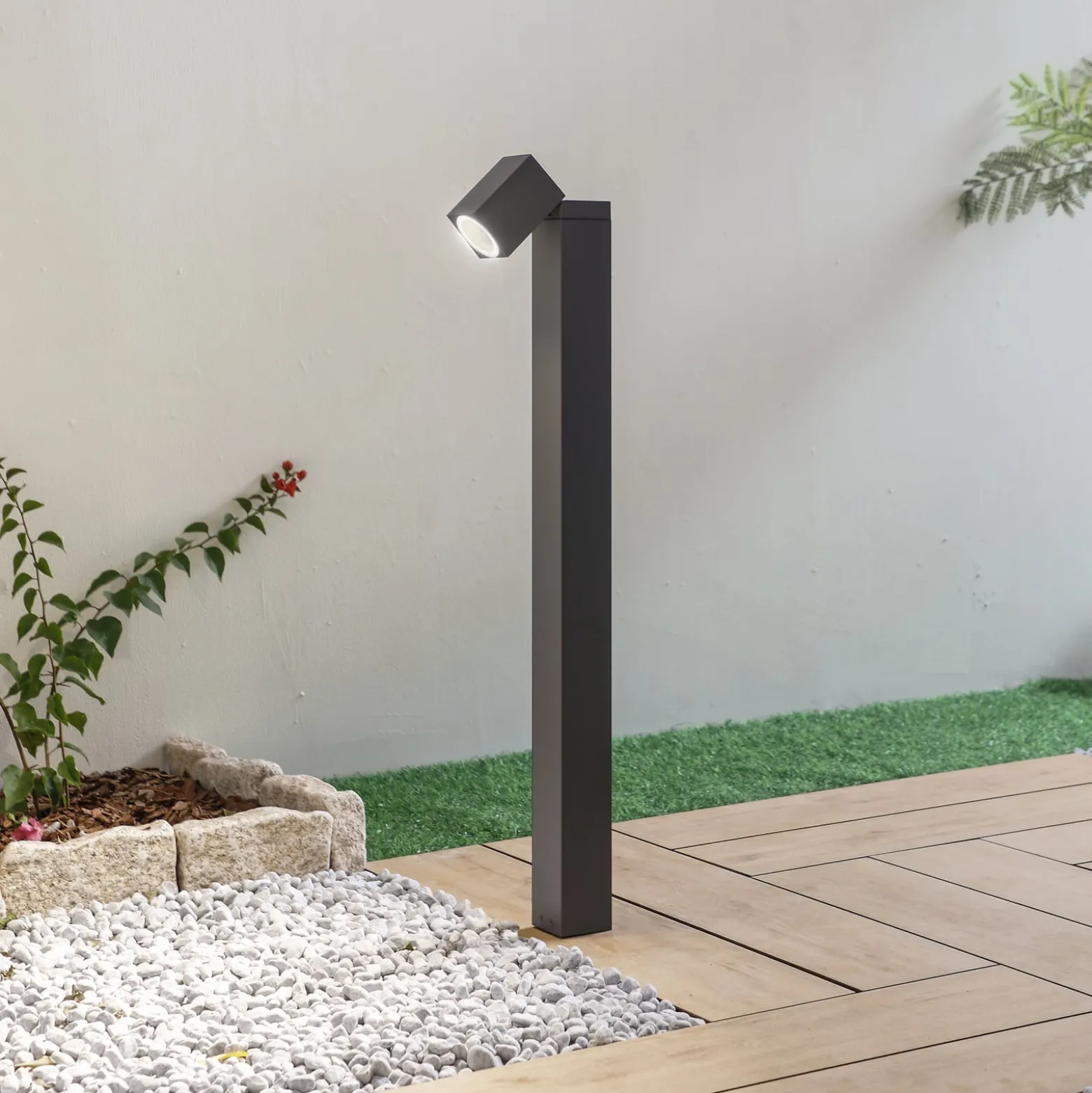 Lindby Wegeleuchte Othil, 80 cm hoch, anthrazit, Metall