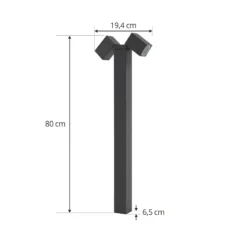 Lindby Wegeleuchte Othil, 2-flg., 80 cm, anthrazit, Metall