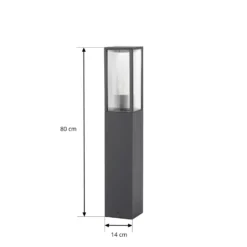 Lindby Wegeleuchte Peldar, anthrazit/geriffelt, 80 cm