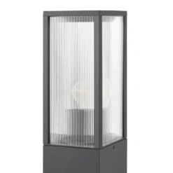 Lindby Wegeleuchte Peldar, anthrazit/geriffelt, 80 cm