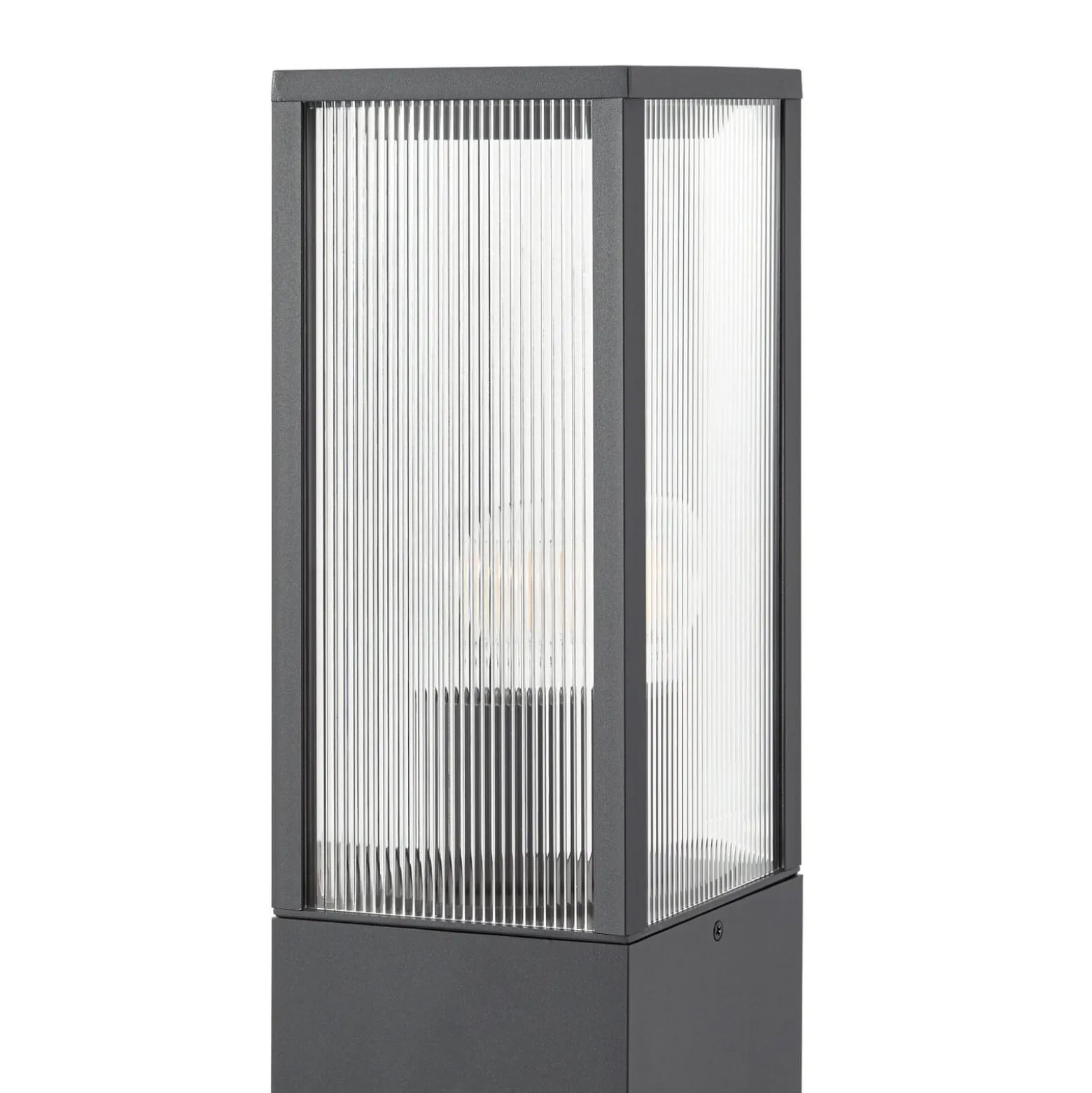Lindby Wegeleuchte Peldar, anthrazit/geriffelt, 80 cm