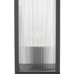 Lindby Wegeleuchte Peldar, anthrazit/geriffelt, 80cm, Sensor