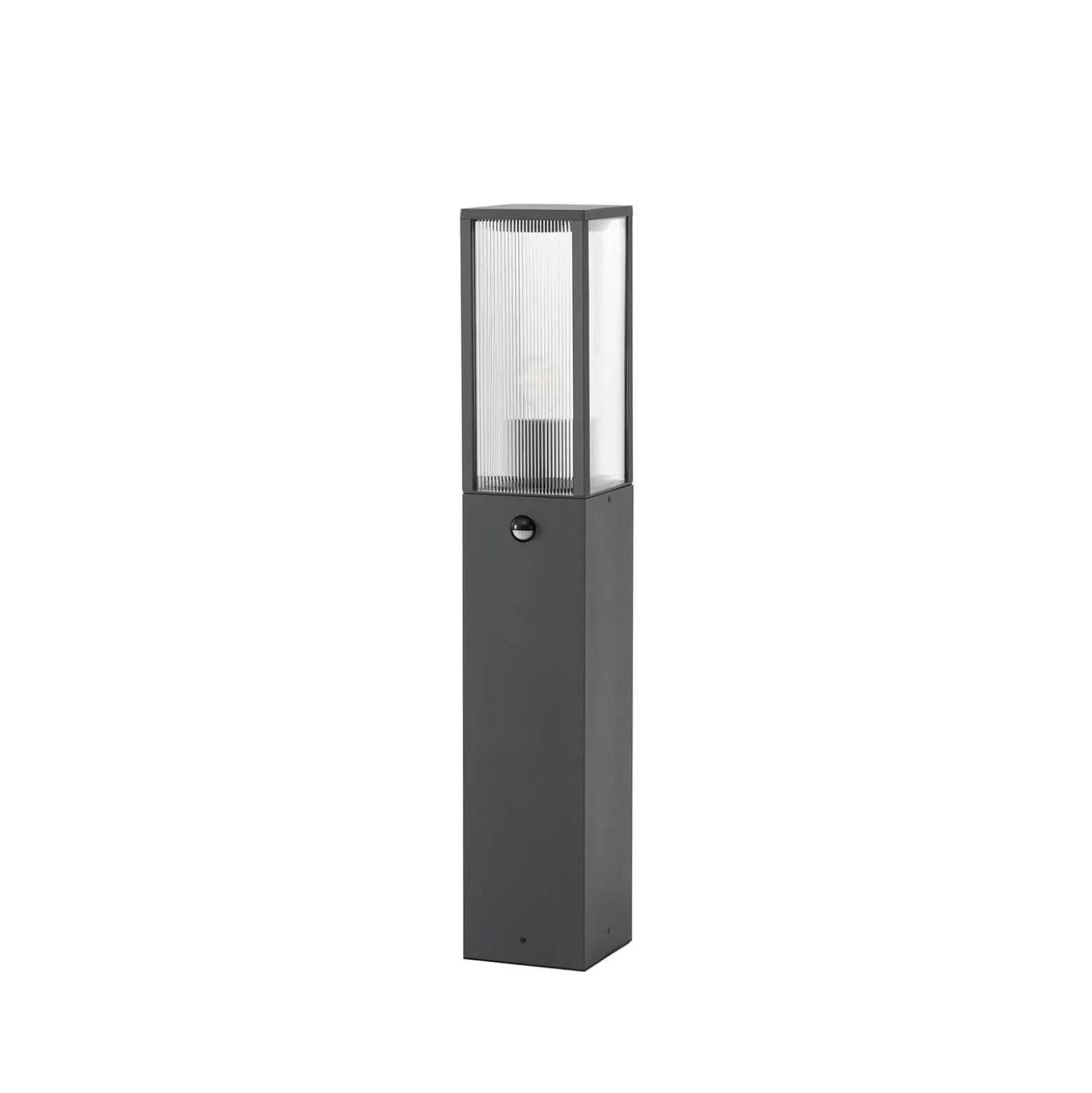 Lindby Wegeleuchte Peldar, anthrazit/geriffelt, 80cm, Sensor