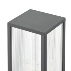 Lindby Wegeleuchte Peldar, anthrazit/geriffelt, 80cm, Sensor