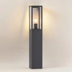 Lindby Wegeleuchte Peldar, anthrazit/klar, 80 cm