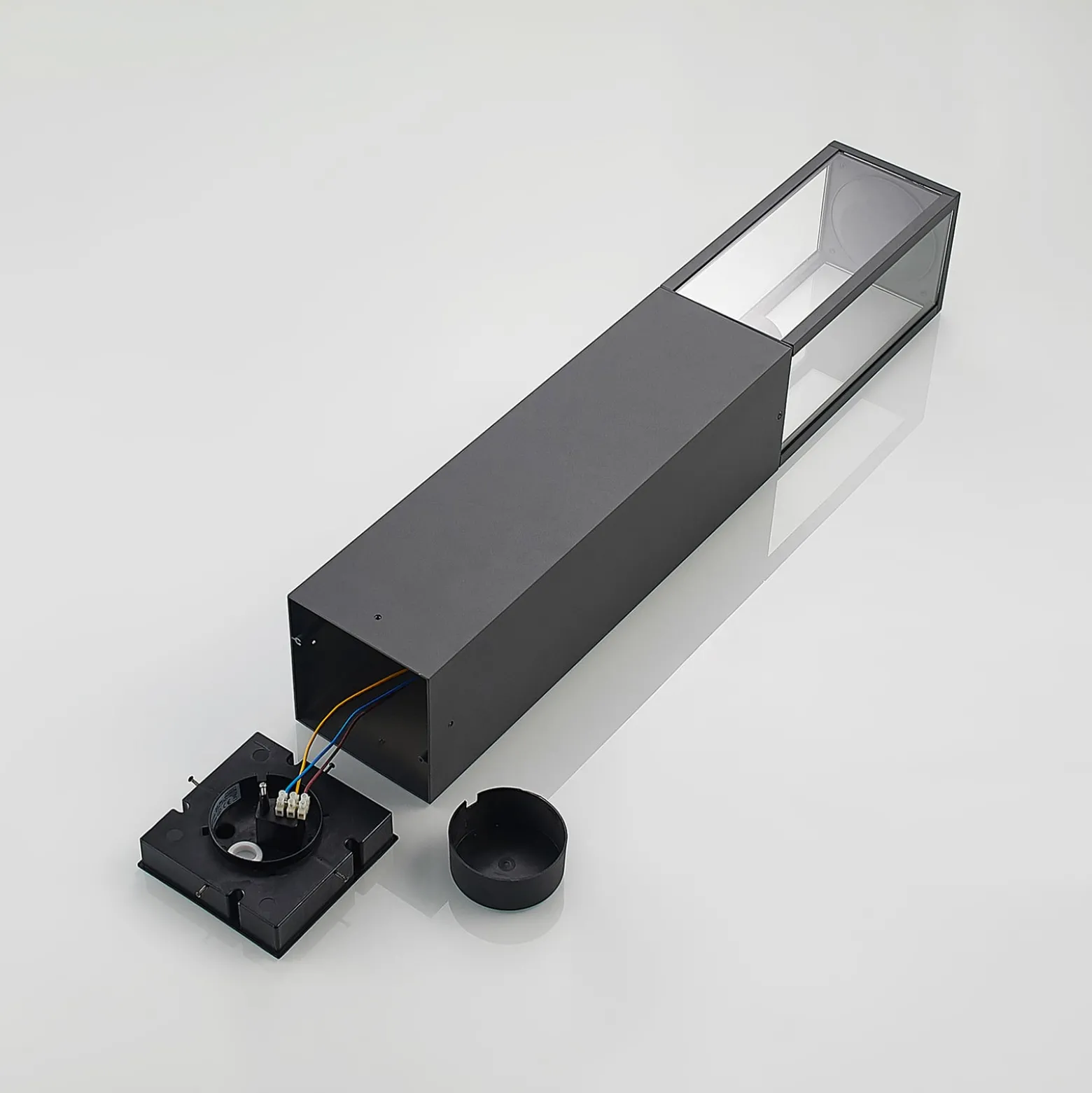 Lindby Wegeleuchte Peldar, anthrazit/klar, 80 cm