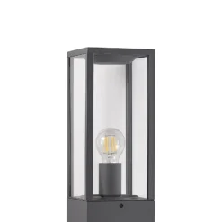 Lindby Wegeleuchte Peldar, anthrazit/klar, 80 cm
