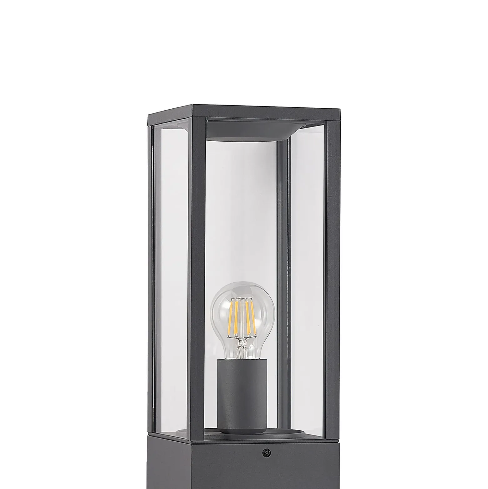 Lindby Wegeleuchte Peldar, anthrazit/klar, 80 cm