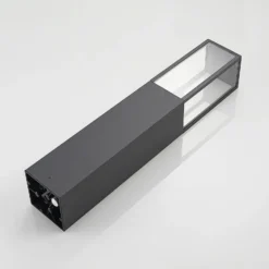 Lindby Wegeleuchte Peldar, anthrazit/klar, 80 cm