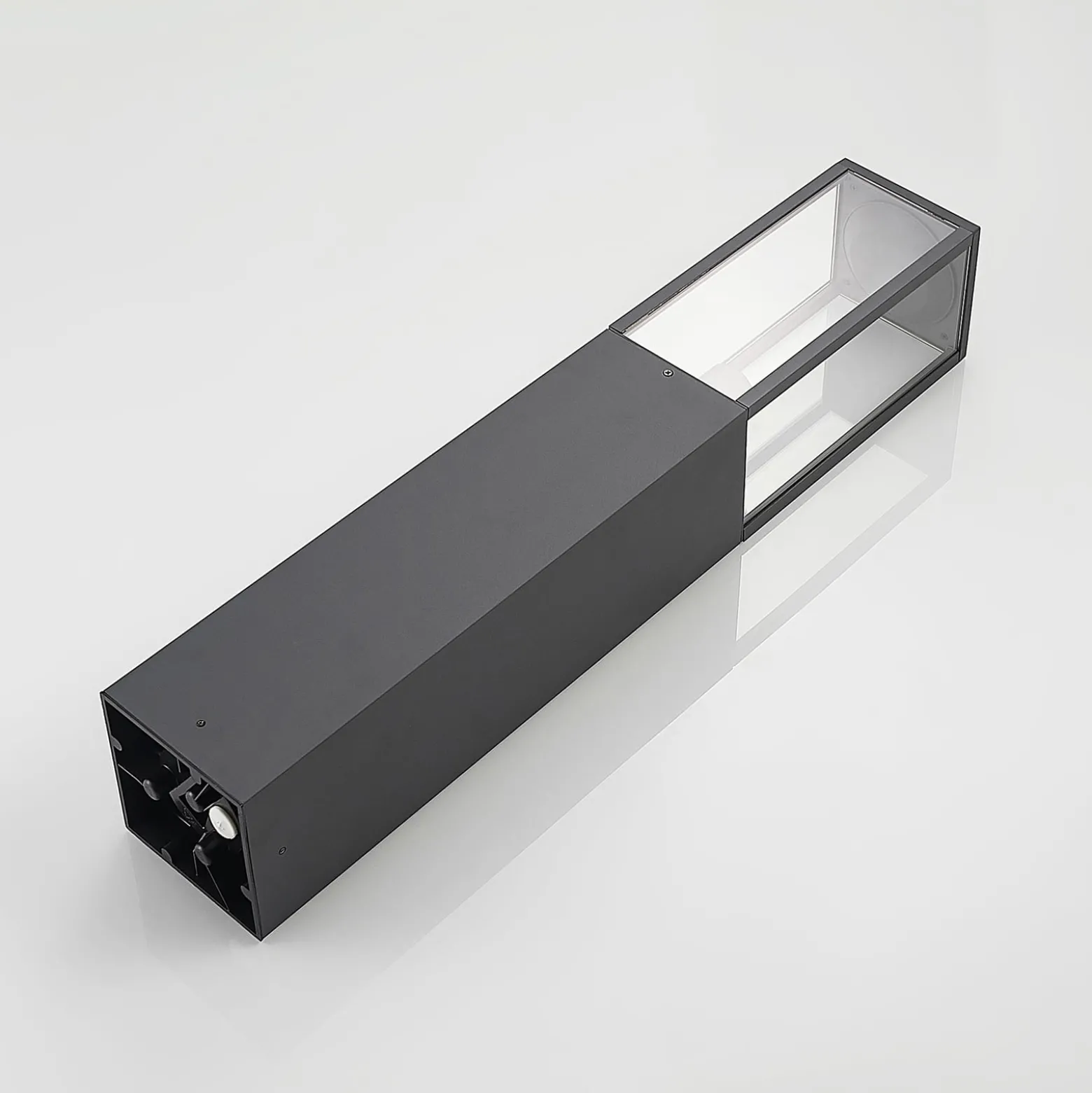 Lindby Wegeleuchte Peldar, anthrazit/klar, 80 cm