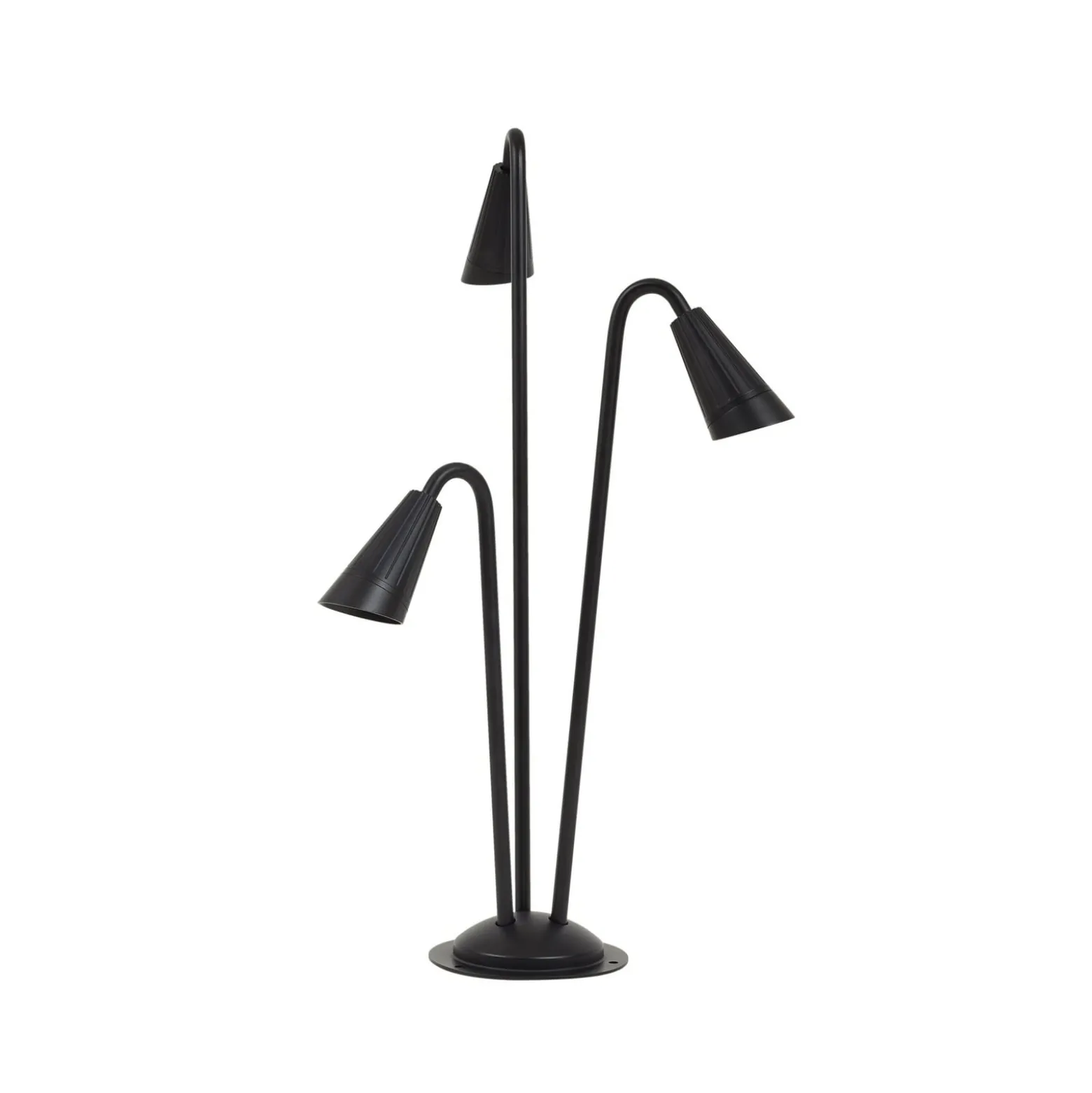 Lindby Wegeleuchte Sorvete, schwarz, Metall, 3-flg., 83cm
