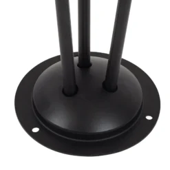 Lindby Wegeleuchte Sorvete, schwarz, Metall, 3-flg., 83cm