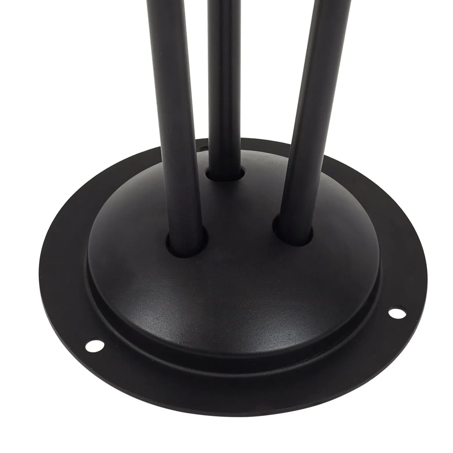 Lindby Wegeleuchte Sorvete, schwarz, Metall, 3-flg., 83cm