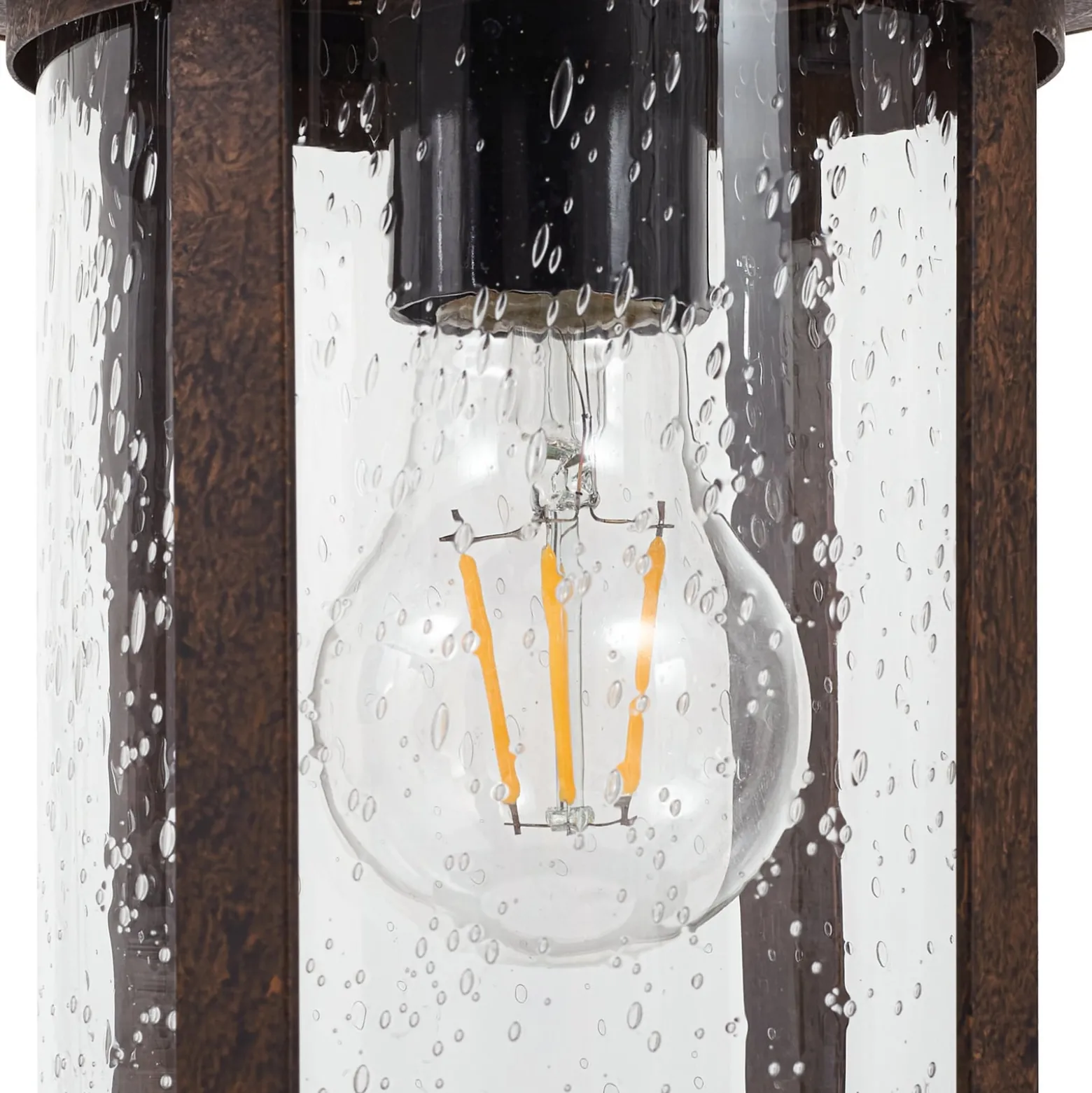Lindby Wegeleuchte Zayn, rostfarben, Glas, Höhe 109 cm, IP65