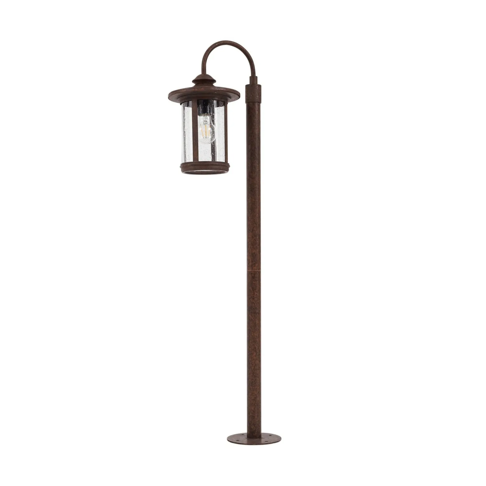 Lindby Wegeleuchte Zayn, rostfarben, Glas, Höhe 109 cm, IP65