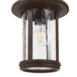 Lindby Wegeleuchte Zayn, rostfarben, Glas, Höhe 109 cm, IP65