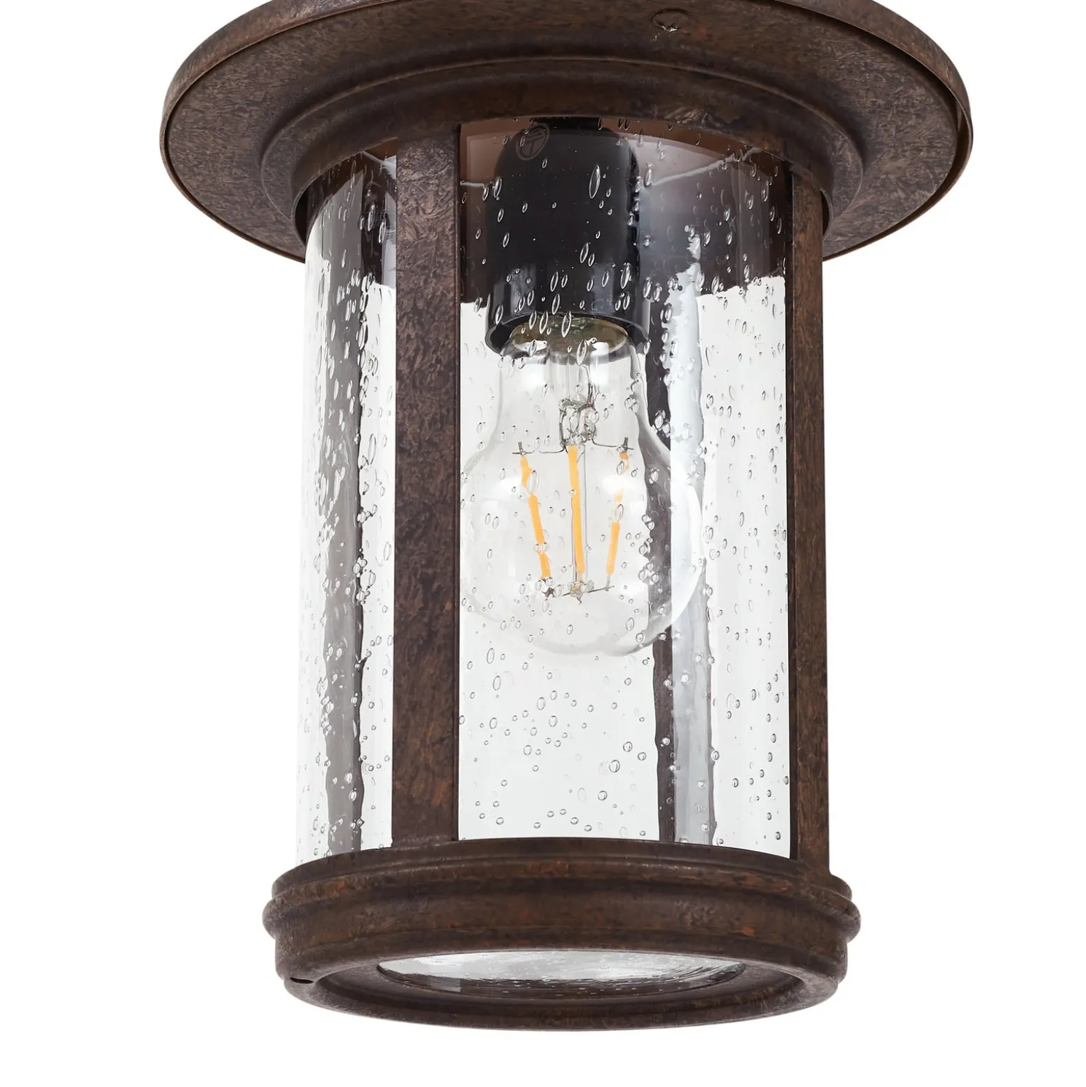 Lindby Wegeleuchte Zayn, rostfarben, Glas, Höhe 109 cm, IP65