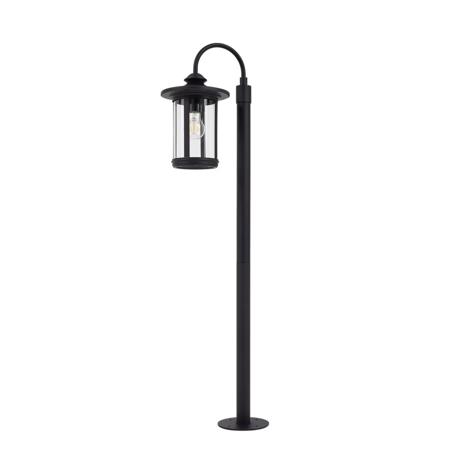 Lindby Wegeleuchte Zayn, schwarz, Glas, Höhe 109 cm, IP65