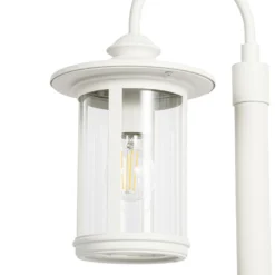 Lindby Wegeleuchte Zayn, weiß, Glas, Höhe 109 cm, IP65
