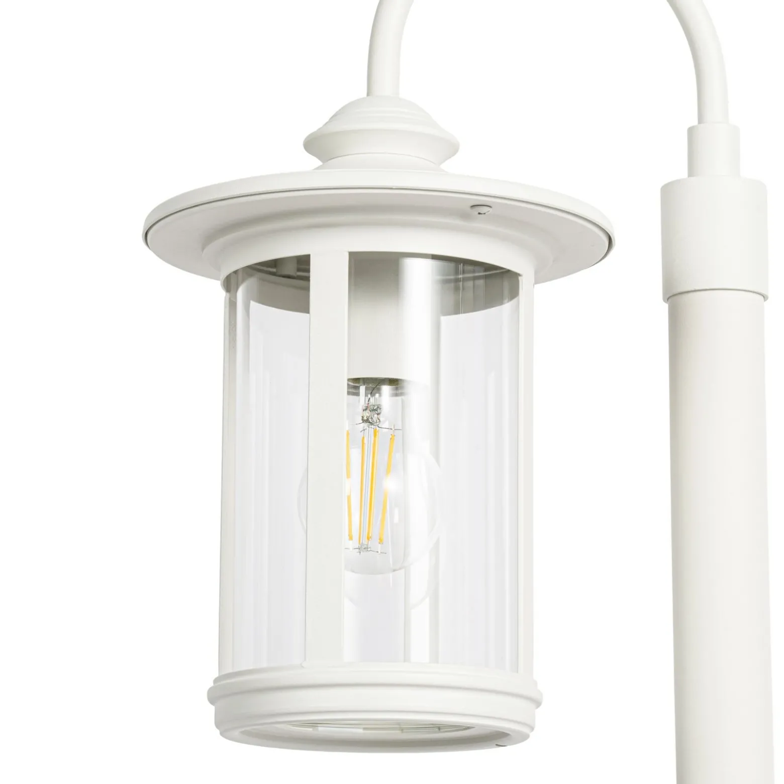 Lindby Wegeleuchte Zayn, weiß, Glas, Höhe 109 cm, IP65