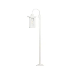 Lindby Wegeleuchte Zayn, weiß, Glas, Höhe 109 cm, IP65